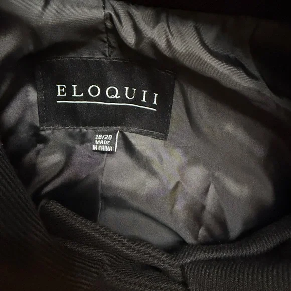 Eloquii Black Cape Coat with Gold Accents - Picture 2 of 4